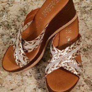 Italian ShoeMaker Gold Glitz Wedge